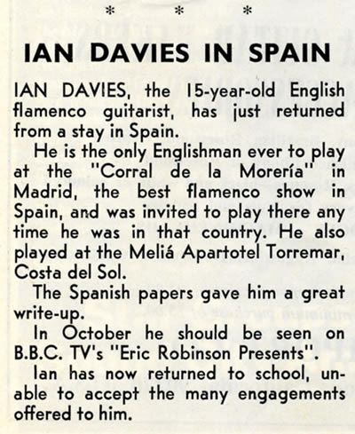 Ian Davies in Spain BMG October 1969
